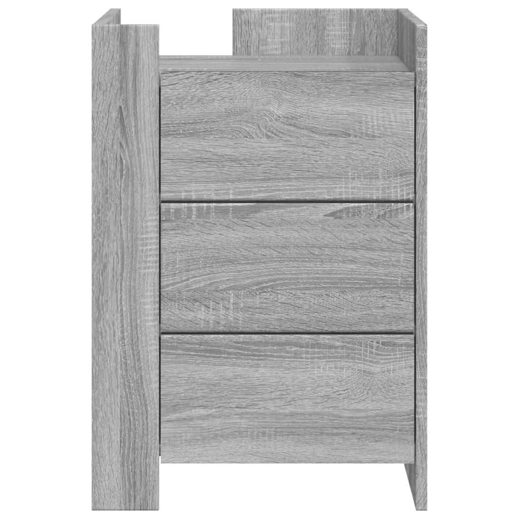 Mesita de noche madera de ingeniería gris Sonoma 45x50x65 cm - Imagen 4