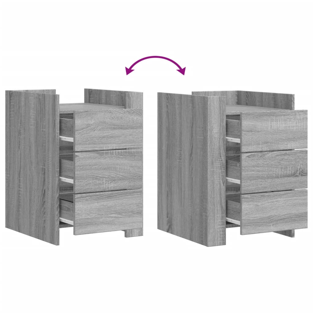 Mesita de noche madera de ingeniería gris Sonoma 45x50x65 cm - Imagen 7
