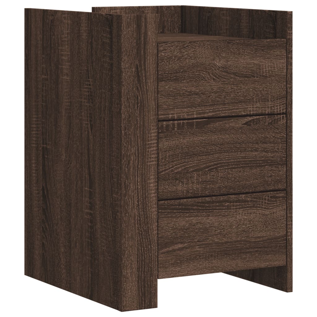 Mesita de noche madera de ingeniería marrón roble 45x50x65 cm - Imagen 2