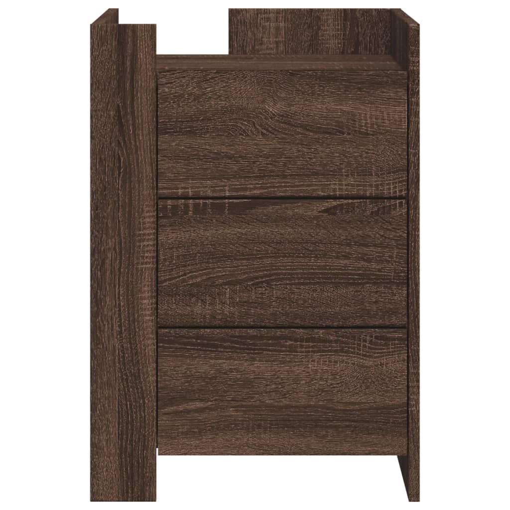 Mesita de noche madera de ingeniería marrón roble 45x50x65 cm - Imagen 4