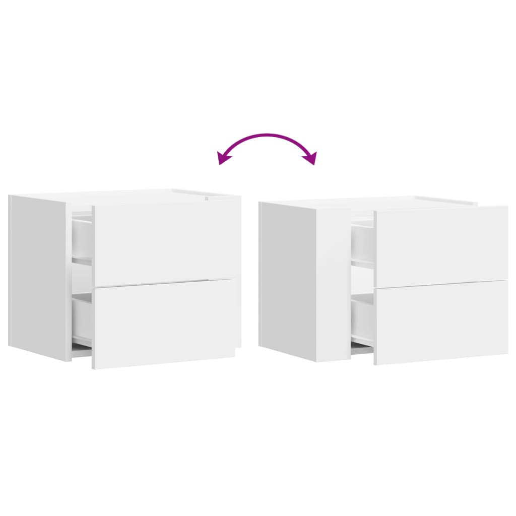 Mesita de noche de pared blanco 45x30x35 cm - Imagen 8