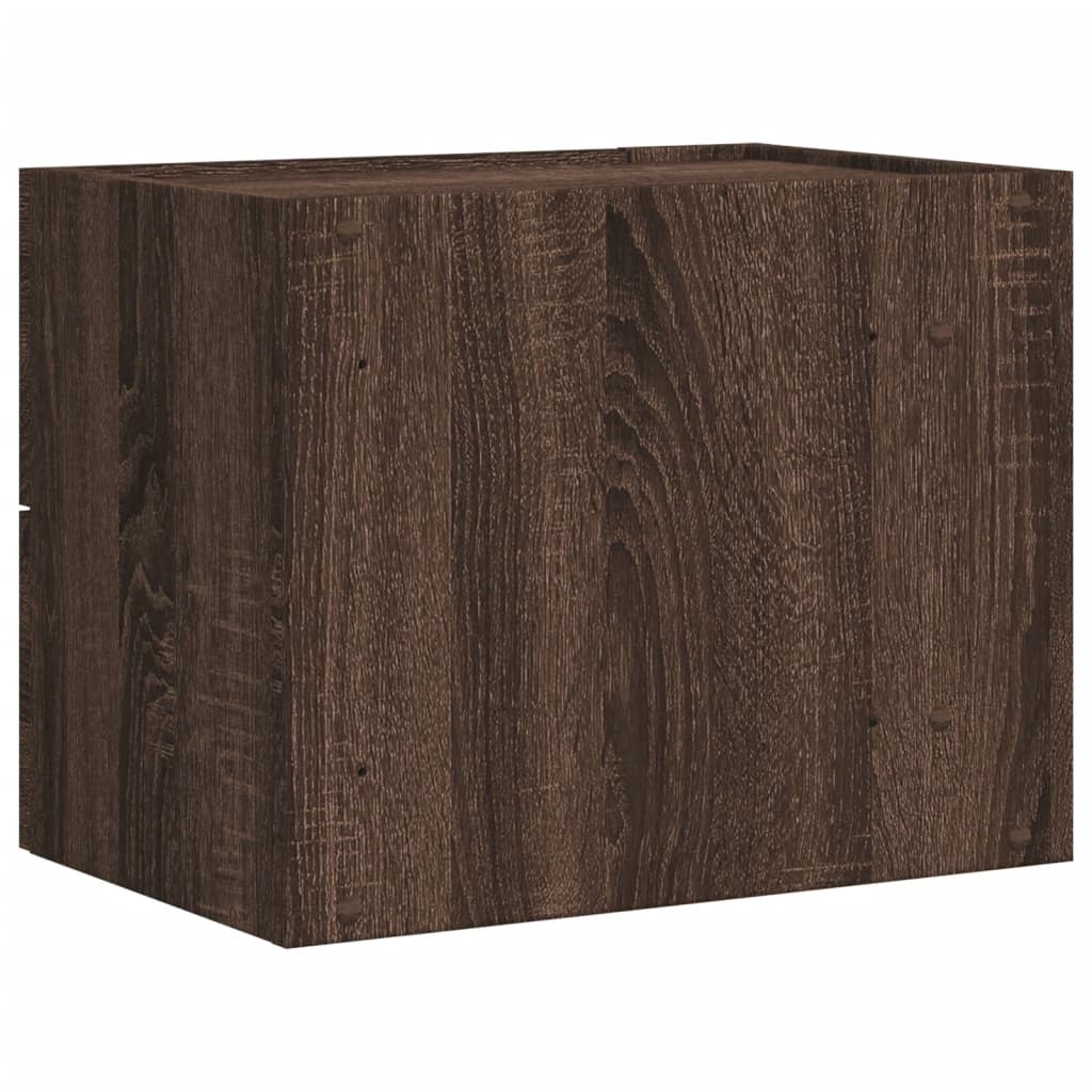 Mesita de noche de pared marrón roble 45x30x35 cm - Imagen 6