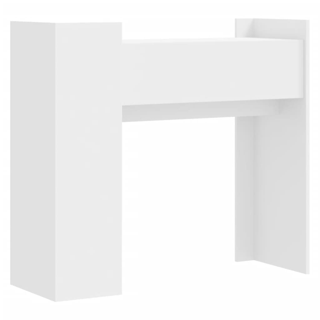 Mesa consola de madera de ingeniería blanca 100x35x90 cm - Imagen 6