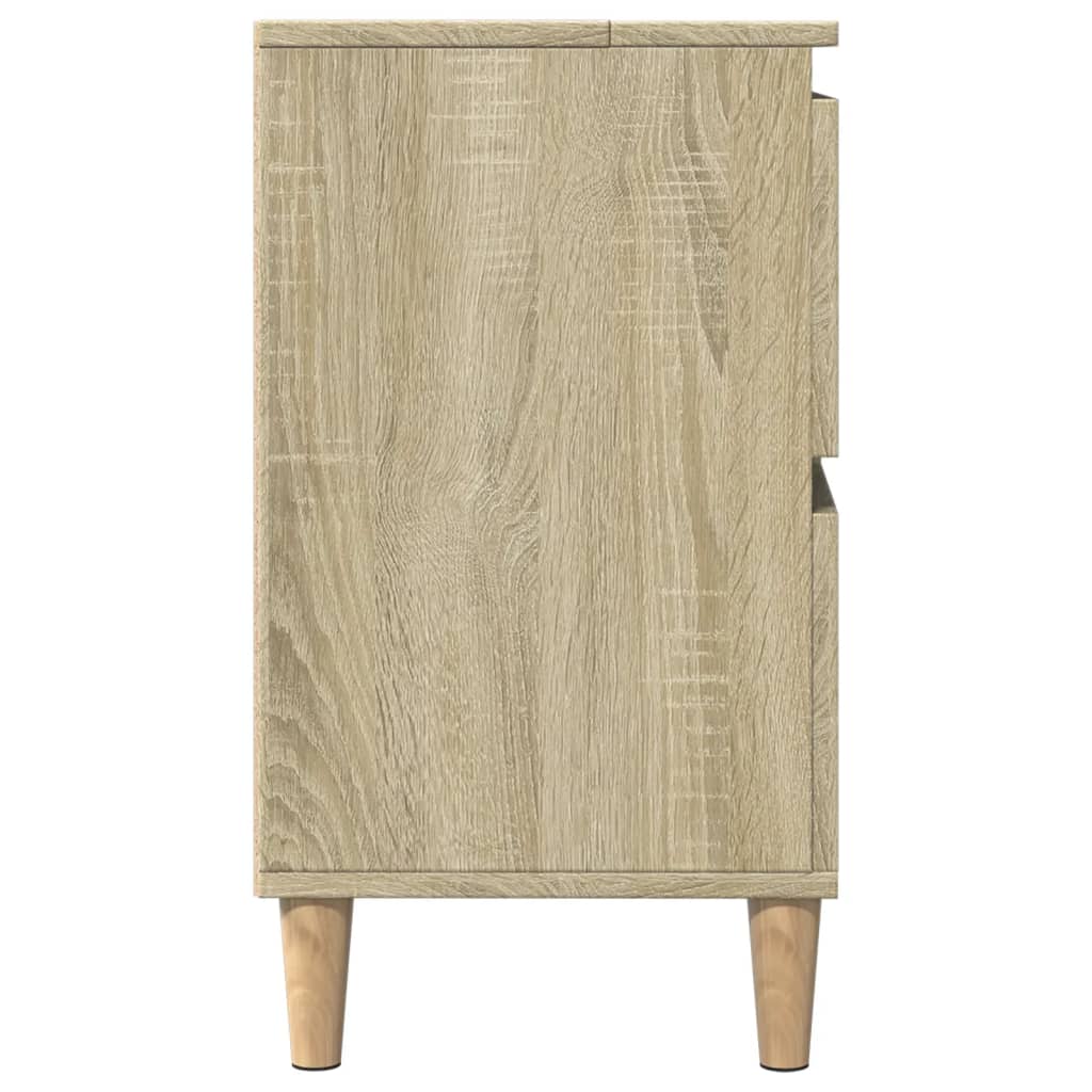 Armario de lavabo madera contrachapada roble Sonoma 80x33x60 cm - Imagen 7