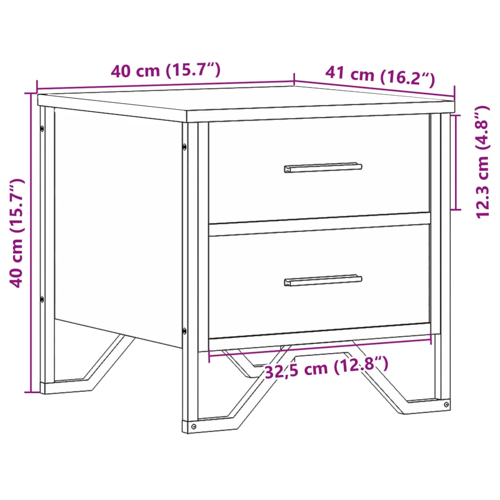 Mesita de noche madera de ingeniería roble Sonoma 40x41x40 cm - Imagen 11