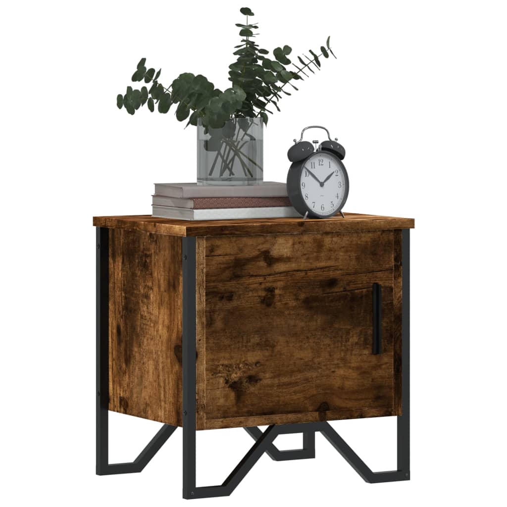 Mesita de noche madera de ingeniería roble ahumado 40x30x40 cm - Imagen 4
