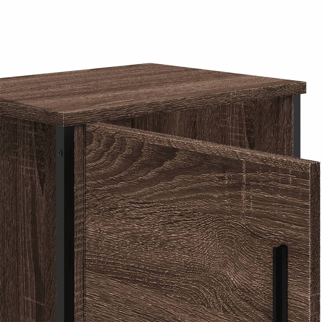 Mesita de noche madera de ingeniería marrón roble 40x30x40 cm - Imagen 9