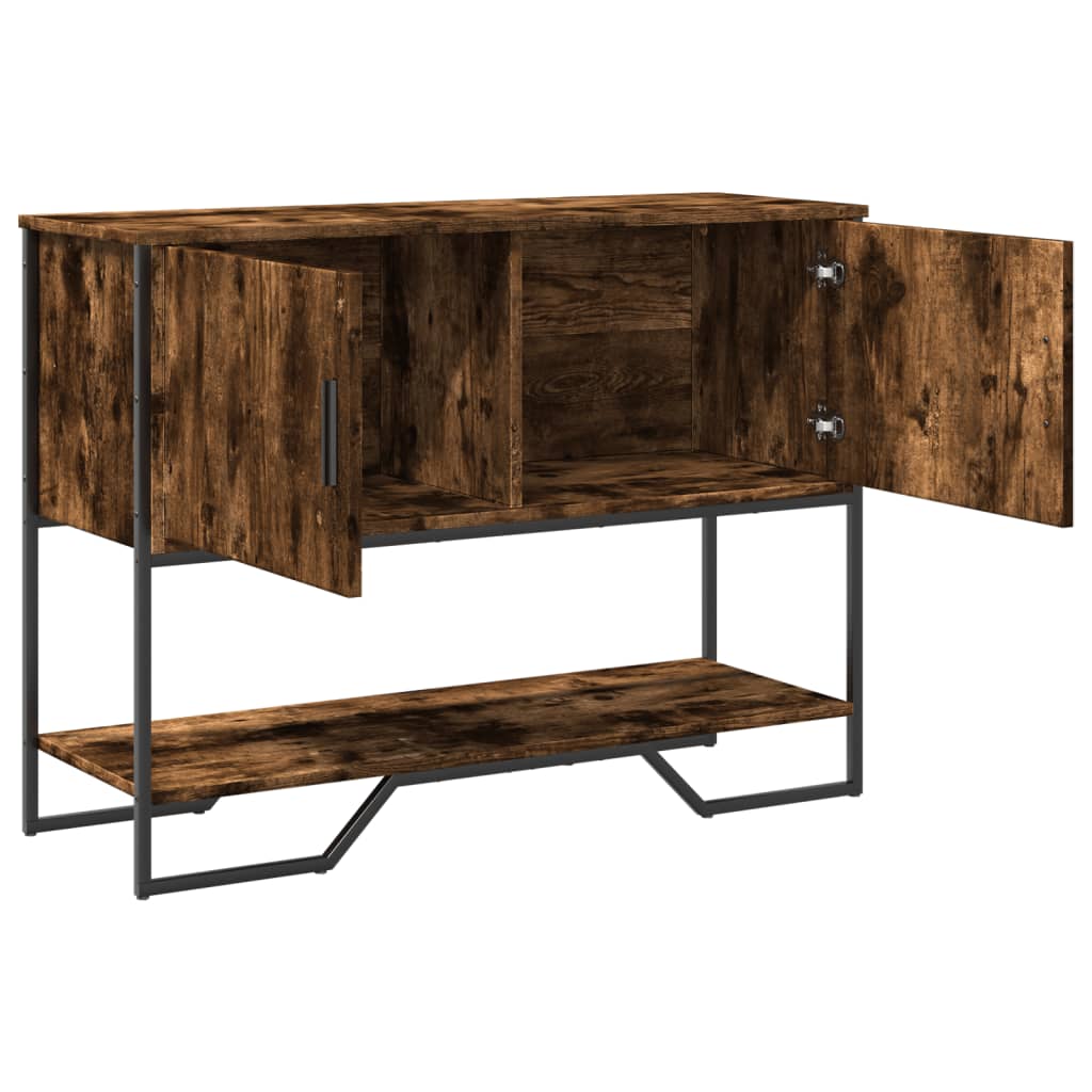 Mesa consola madera de ingeniería roble ahumado 100x35x74,5 cm - Imagen 5
