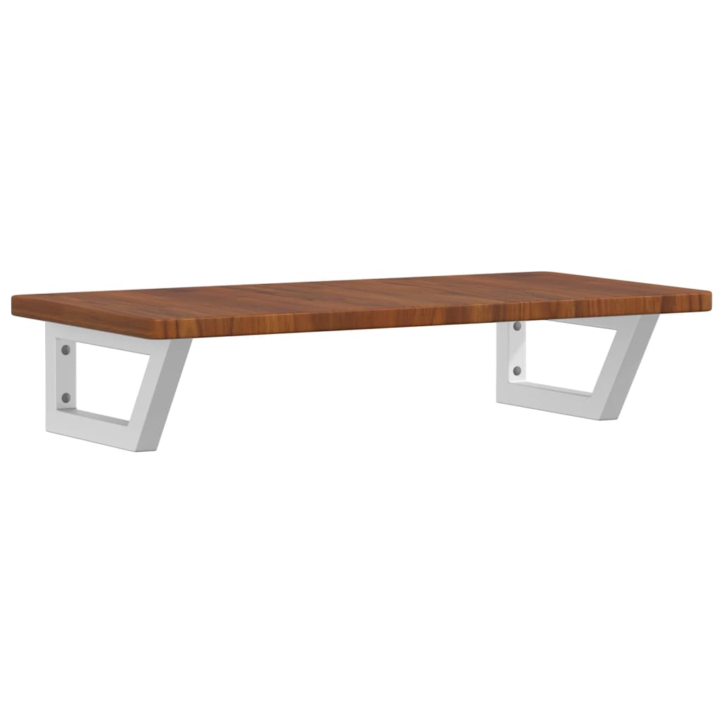 Estante de lavabo de pared de acero y madera maciza de roble - Imagen 2