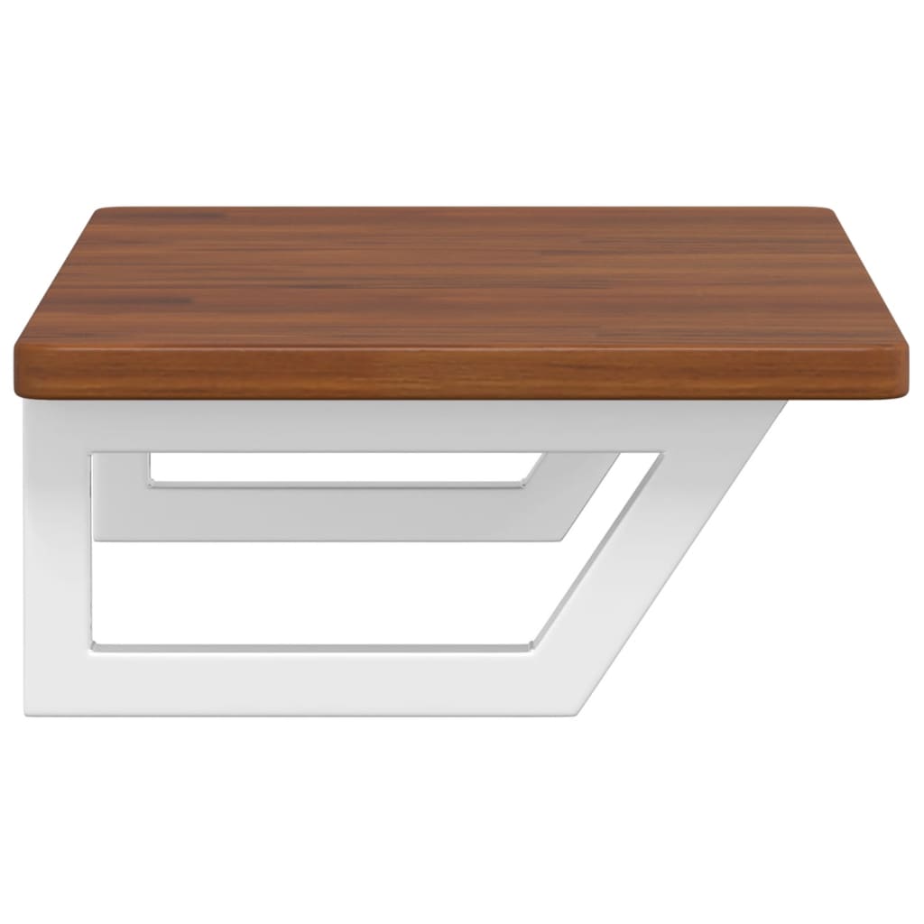 Estante de lavabo de pared de acero y madera maciza de roble - Imagen 5