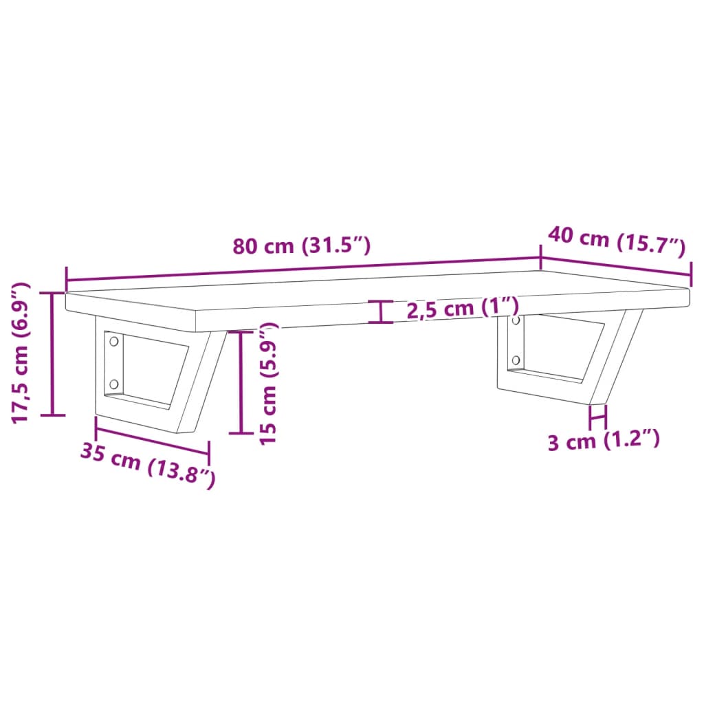 Estante de lavabo de pared de acero y madera maciza de roble - Imagen 11