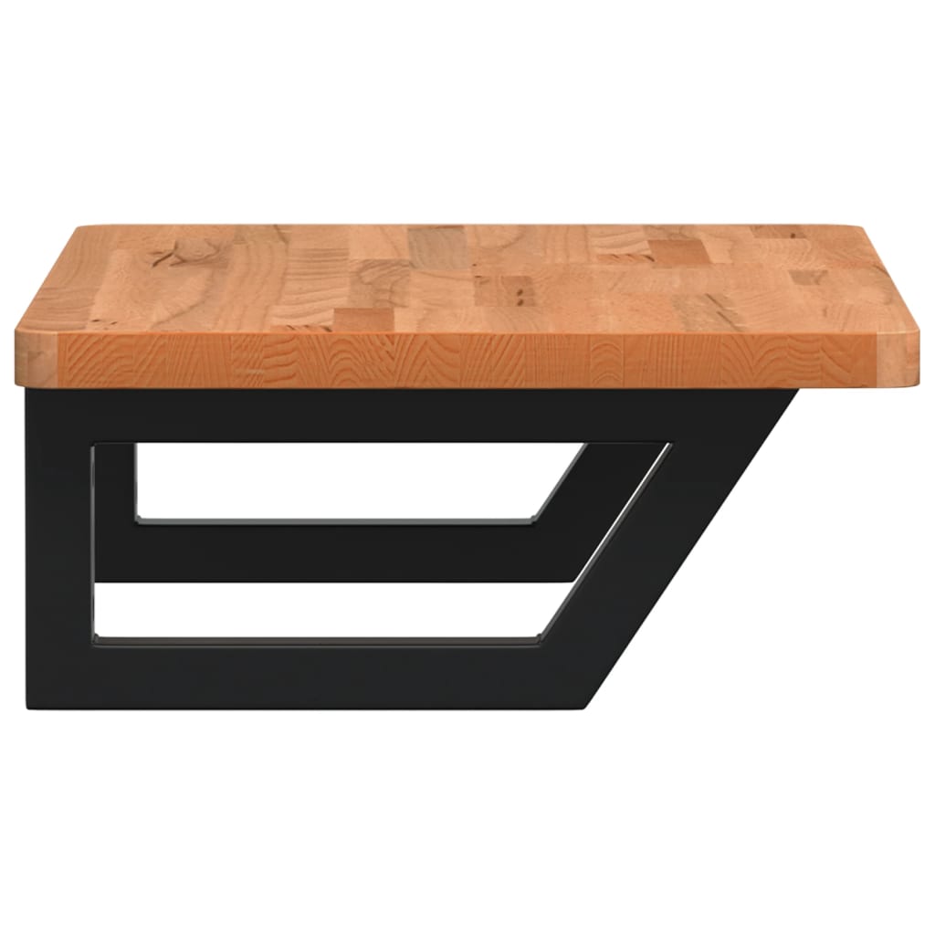 Estante de lavabo de pared de acero y madera maciza de haya - Imagen 5