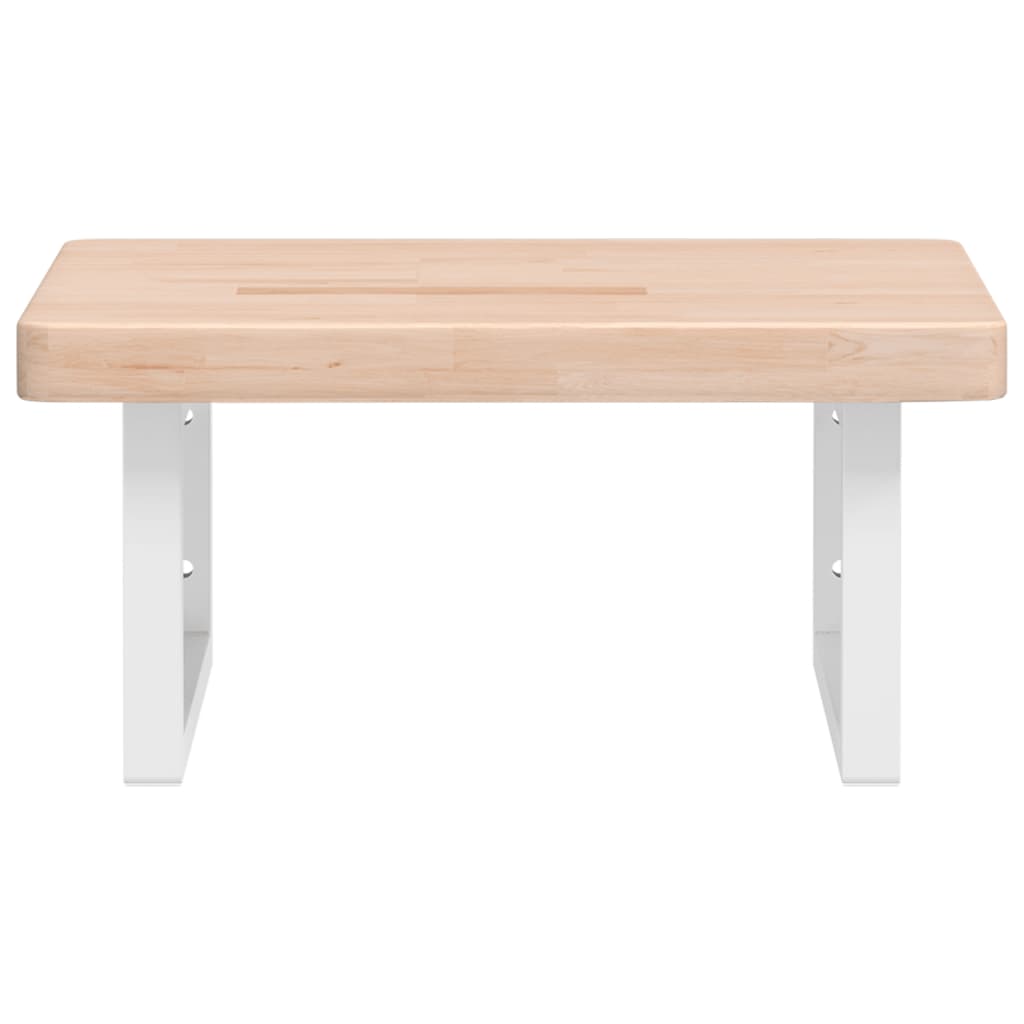 Estante de lavabo de pared de acero y madera maciza de roble - Imagen 4
