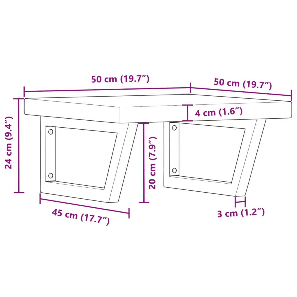 Estante de lavabo de pared de acero y madera maciza de roble - Imagen 11