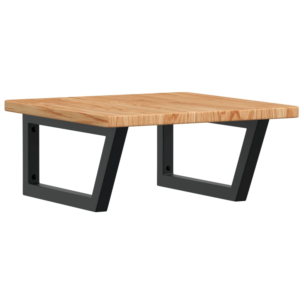 Estante de lavabo de pared de acero y madera maciza de roble - Imagen 2