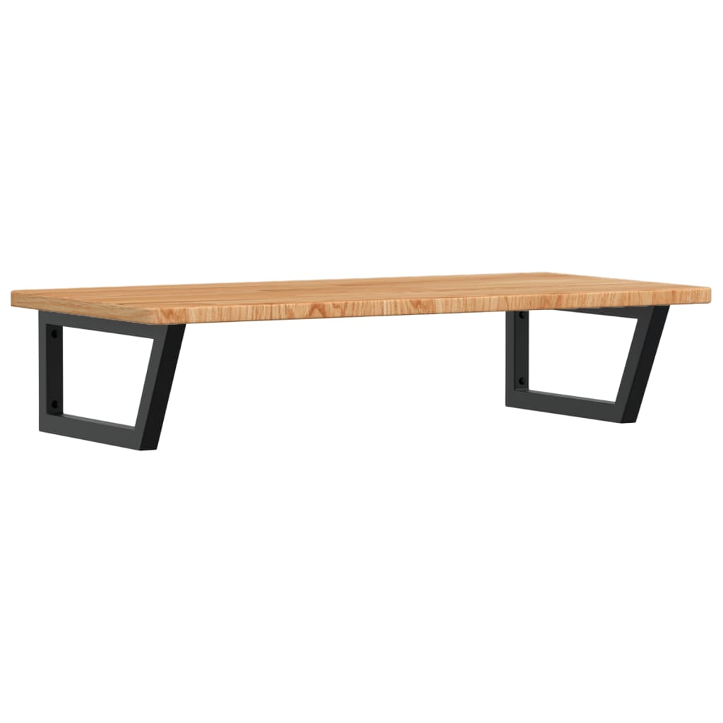 Estante de lavabo de pared de acero y madera maciza de roble - Imagen 2