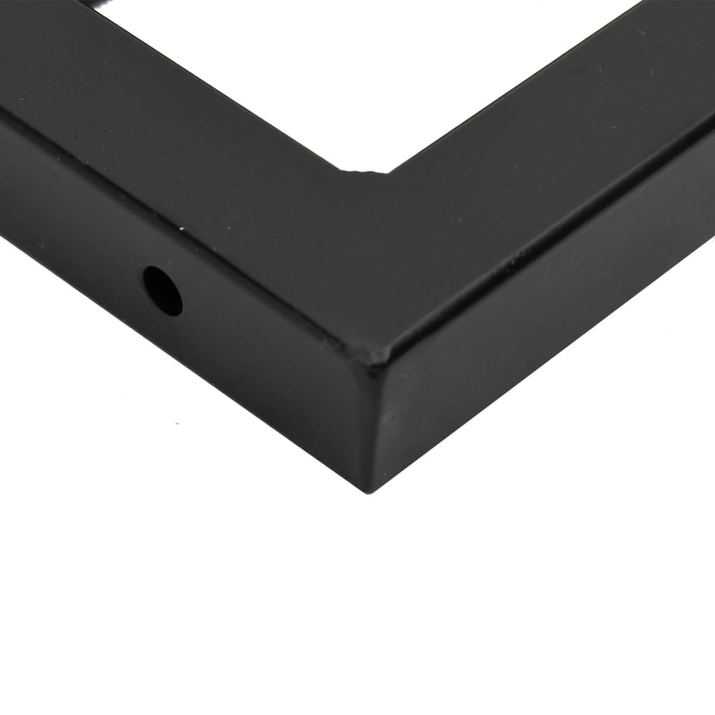 Estante de lavabo de pared de acero y madera maciza de roble - Imagen 9