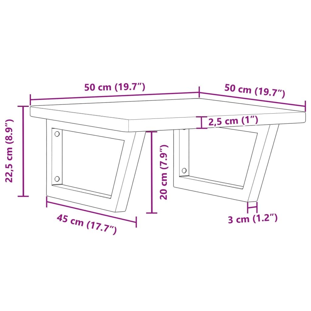 Estante de lavabo de pared de acero y madera maciza de roble - Imagen 11