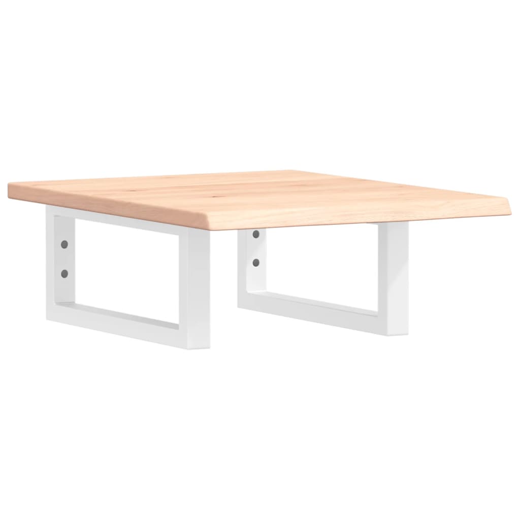 Estante de lavabo de pared de acero y madera maciza de roble - Imagen 2