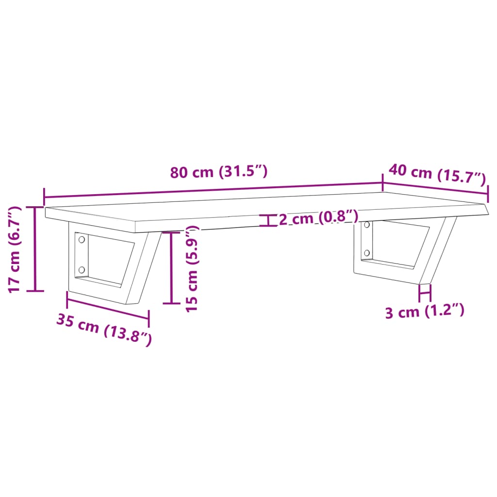 Estante de lavabo de pared de acero y madera maciza de roble - Imagen 11
