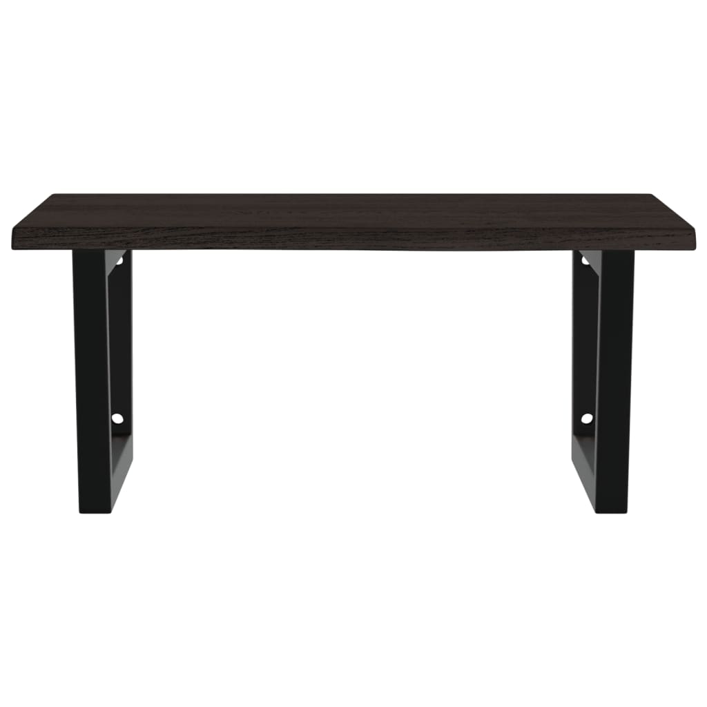 Estante de lavabo de pared de acero y madera maciza de roble - Imagen 4