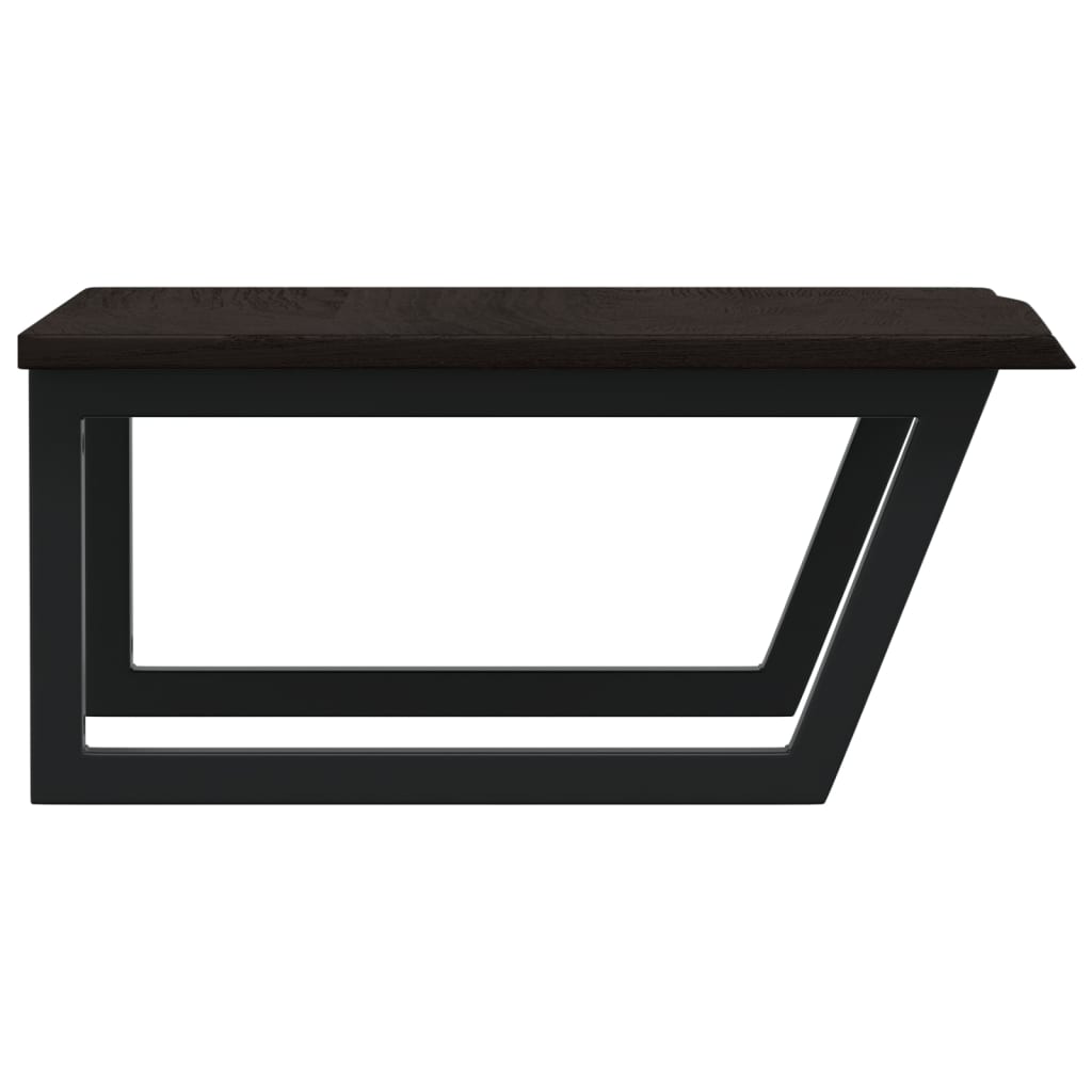 Estante de lavabo de pared de acero y madera maciza de roble - Imagen 5
