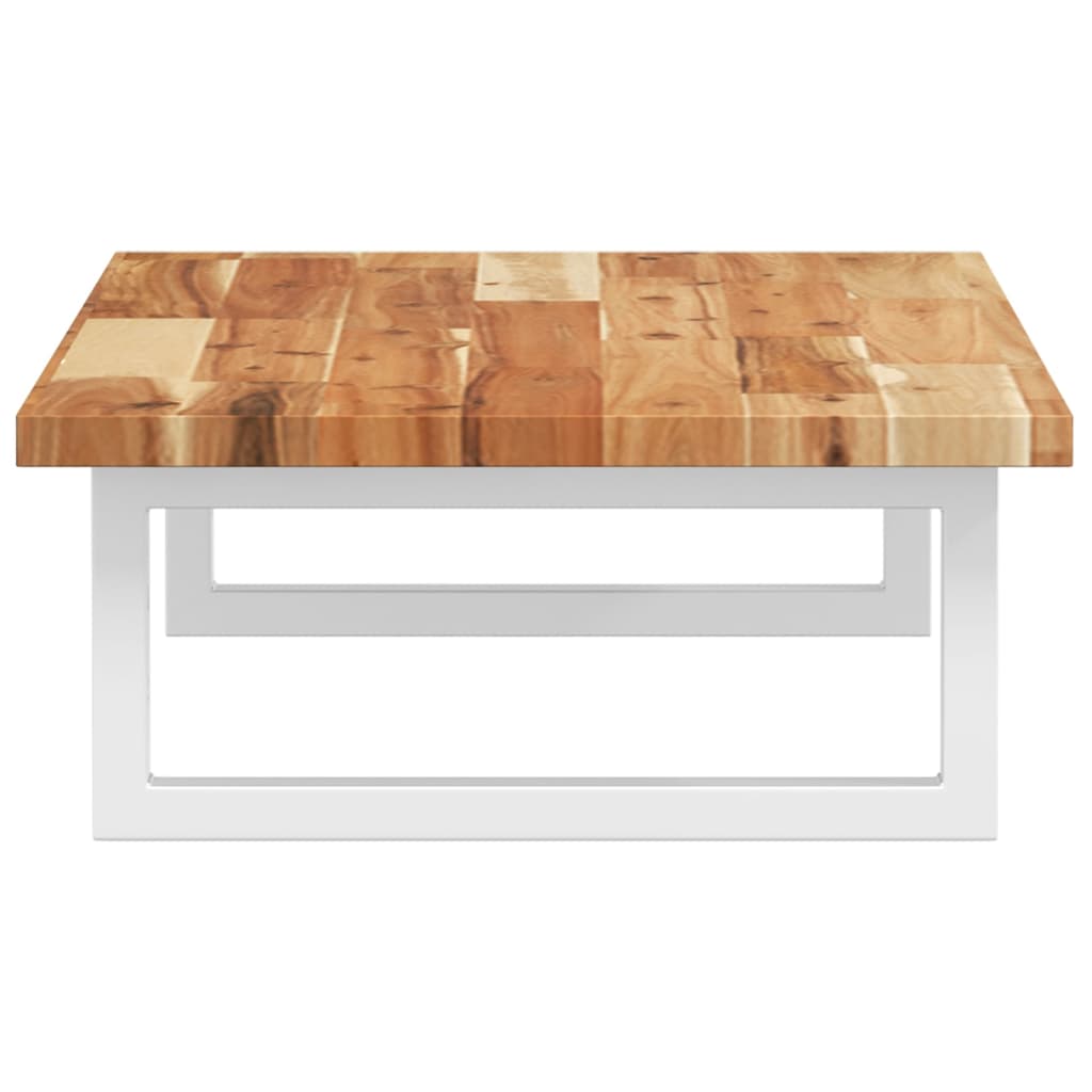 Estante de lavabo de pared acero y madera maciza de acacia - Imagen 5