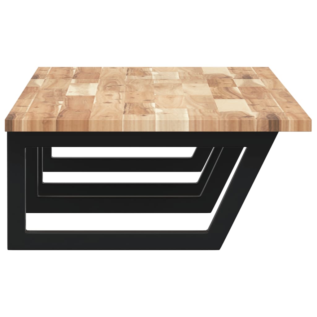 Estante de lavabo de pared acero y madera maciza de acacia - Imagen 5