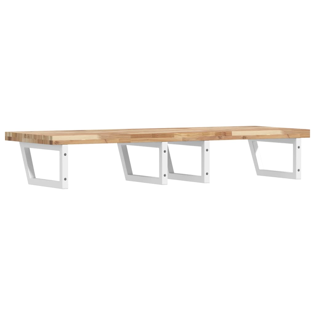Estante de lavabo de pared acero y madera maciza de acacia - Imagen 6