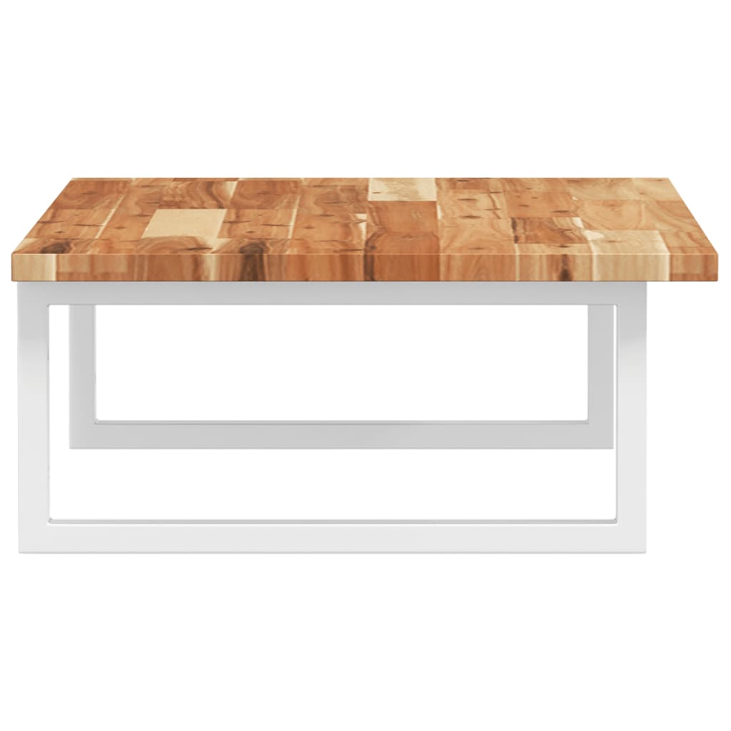 Estante de lavabo de pared acero y madera maciza de acacia - Imagen 5