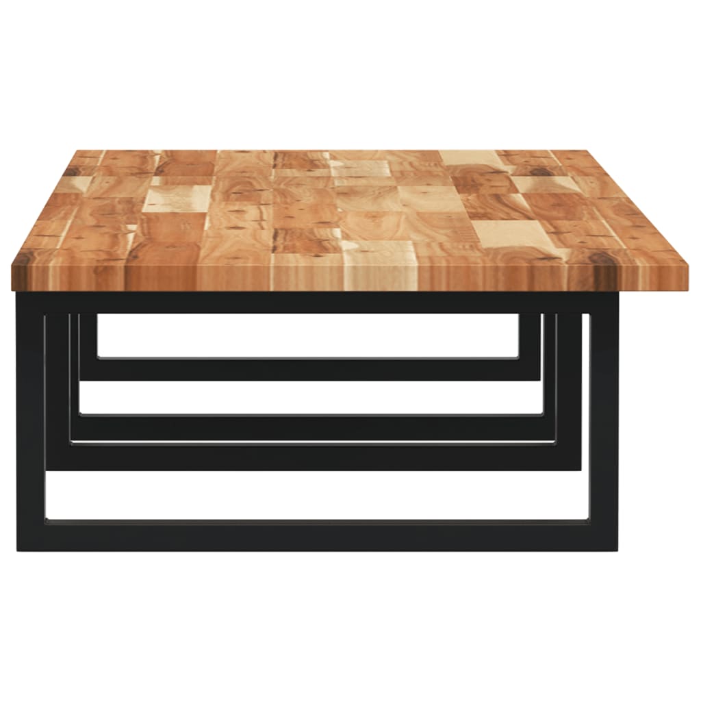 Estante de lavabo de pared acero y madera maciza de acacia - Imagen 5