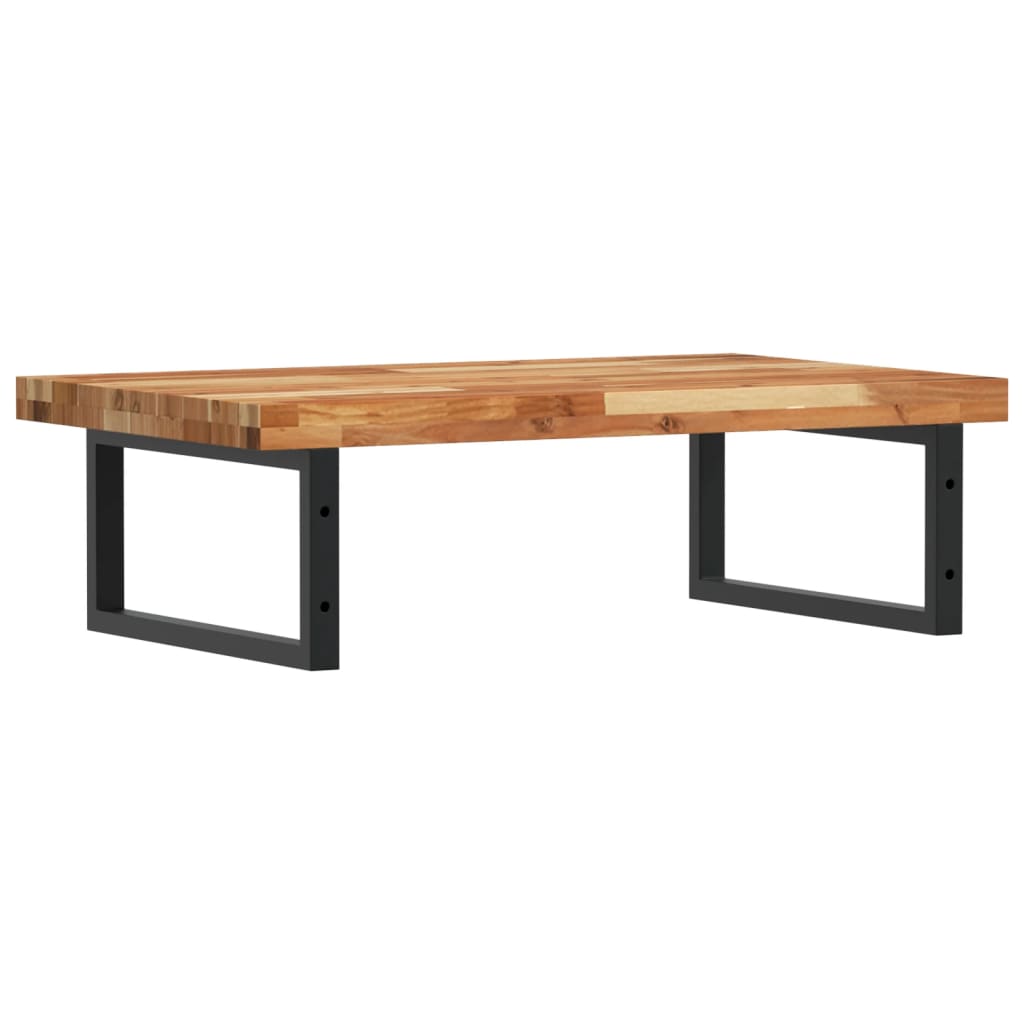 Estante de lavabo de pared acero y madera maciza de acacia - Imagen 6