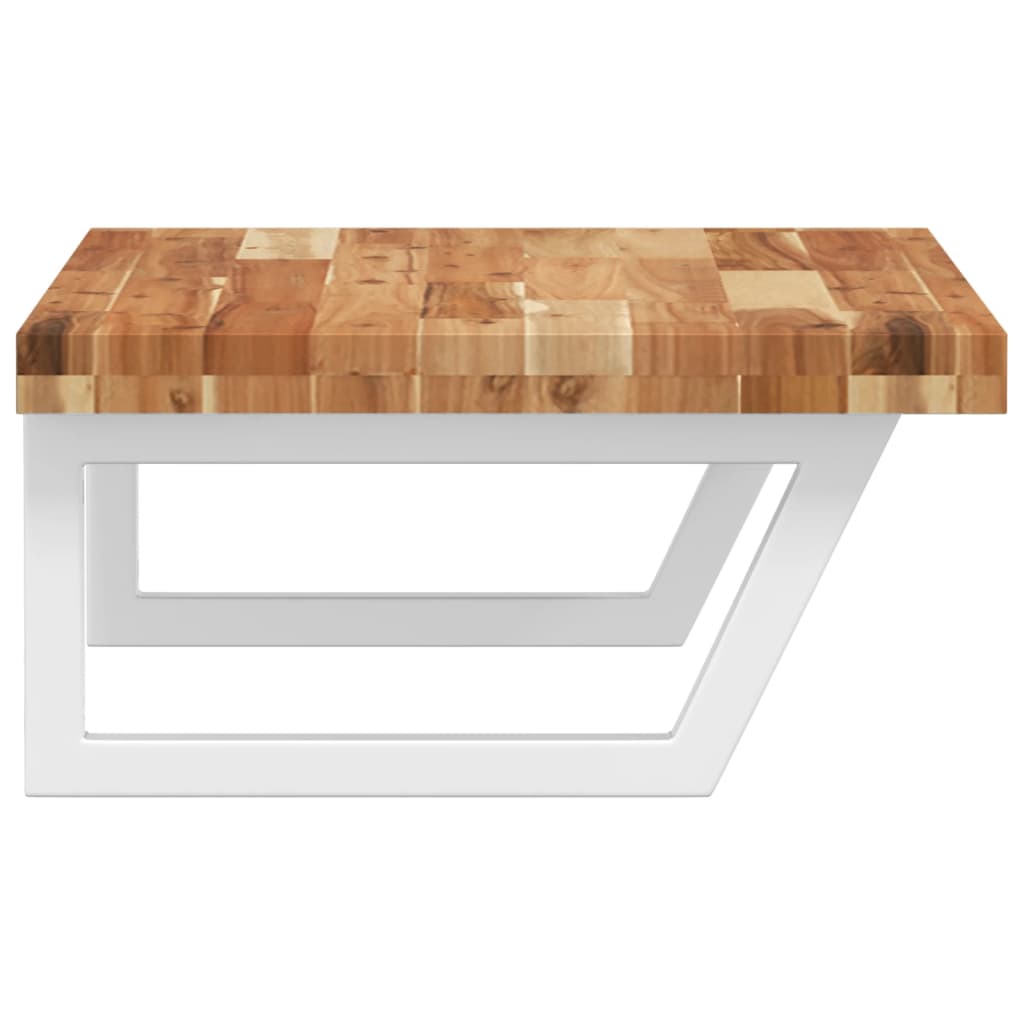 Estante de lavabo de pared acero y madera maciza de acacia - Imagen 5