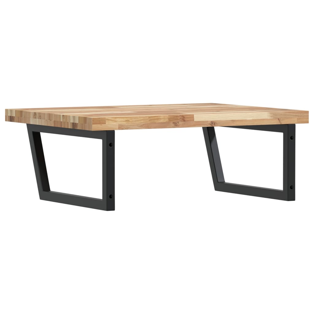 Estante de lavabo de pared acero y madera maciza de acacia - Imagen 6