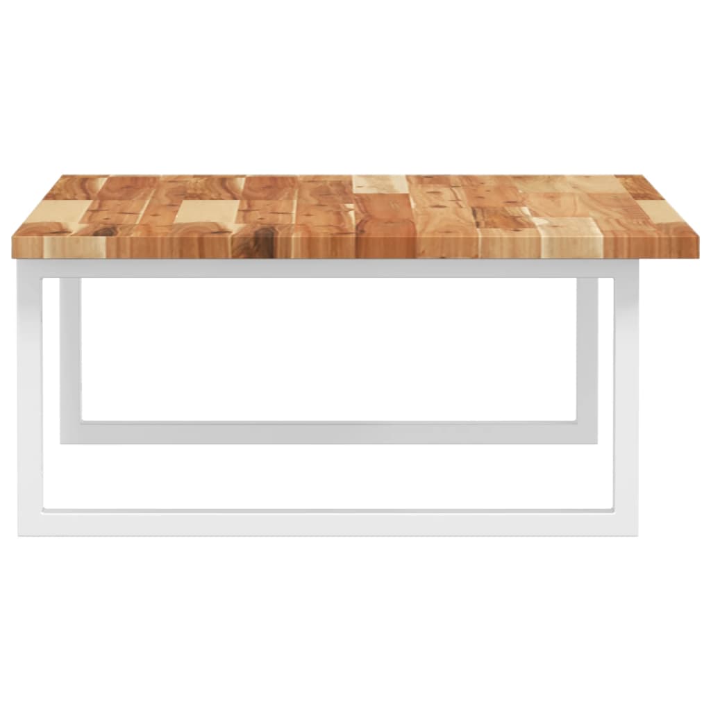 Estante de lavabo de pared acero y madera maciza de acacia - Imagen 5
