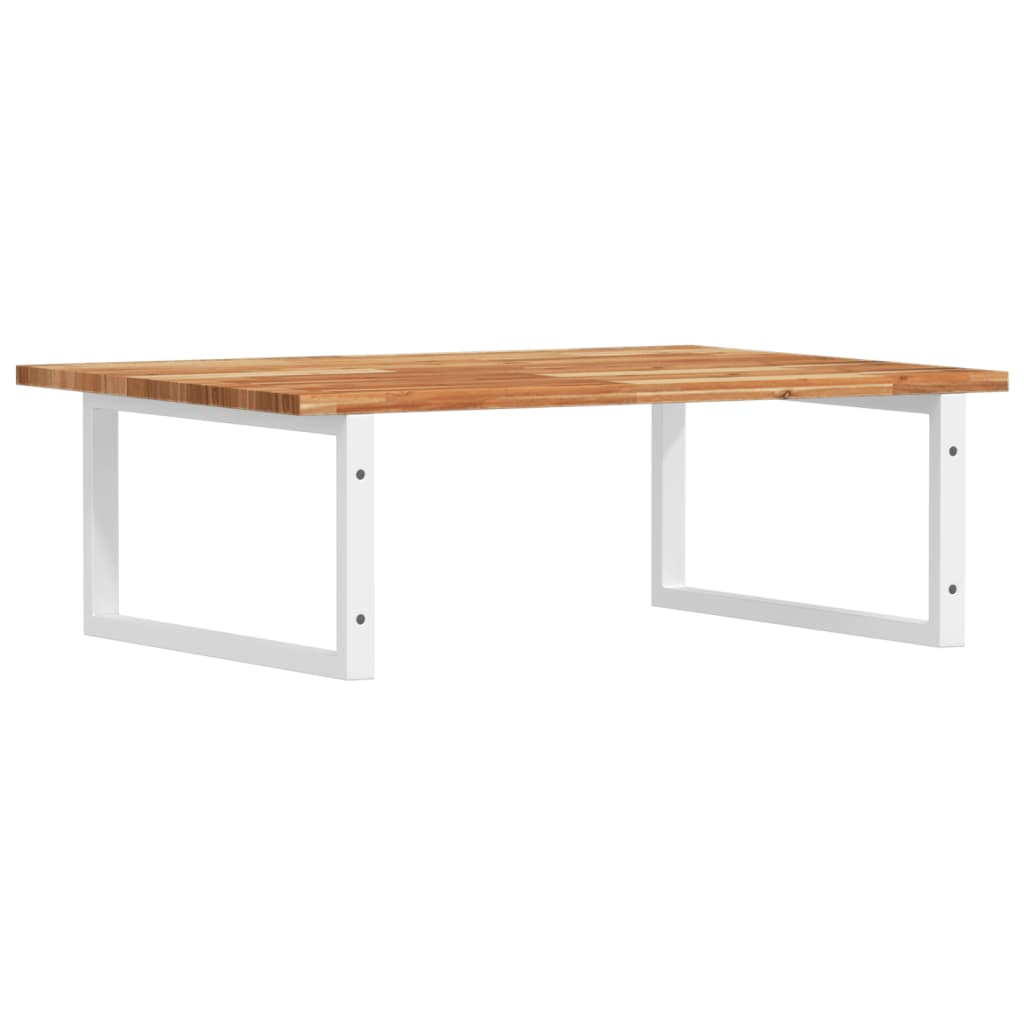Estante de lavabo de pared acero y madera maciza de acacia - Imagen 6