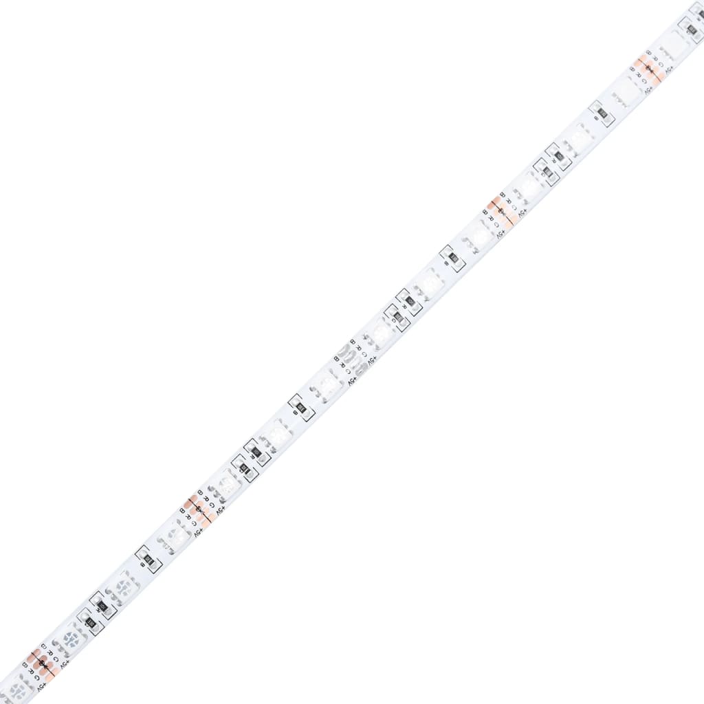 Mesita de noche con luces LED madera de ingeniería blanca - Imagen 9