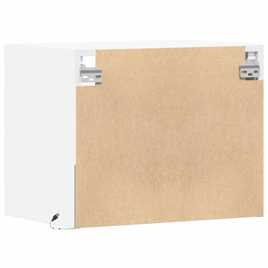 Mesita de noche de pared con luces LED blanco - Imagen 9