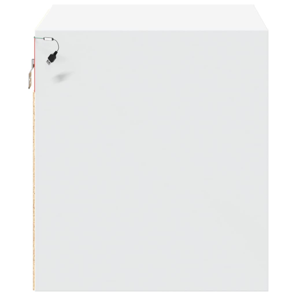 Mesita de noche de pared con luces LED blanco - Imagen 8
