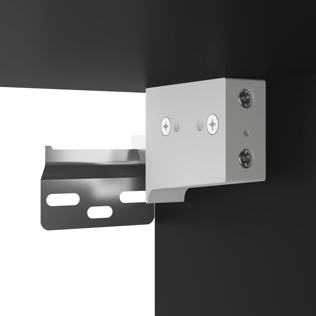 Mesita de noche de pared con luces LED negro - Imagen 11