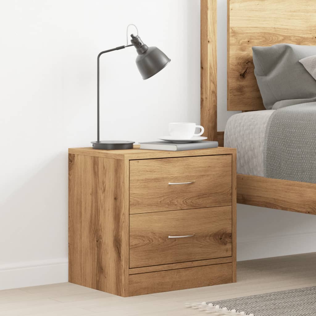 Mesita de noche madera de ingeniería roble artisian 40x30x40 cm - Imagen 3